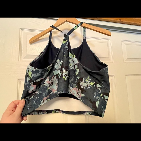 Old Navy Light Support Powersoft Longline Sports Bra 2XL Blue Floral - Picture 3 of 4